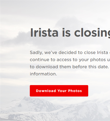 Canon is closing Irista