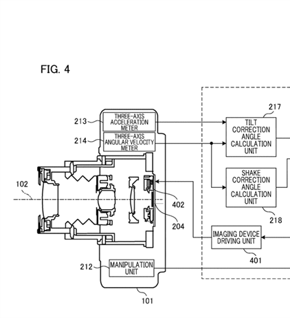 Canon patent application on sensor stablization