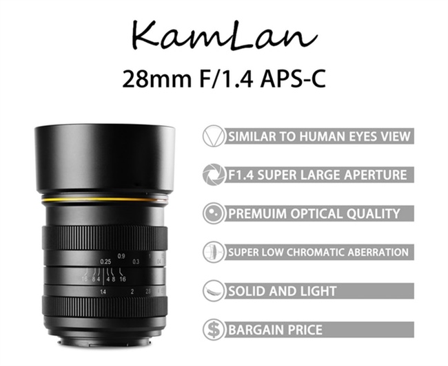 Kamlan previews the 28mm 1.4 for the EOS-M mount