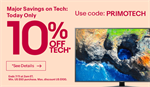 10% discount off most tech on ebay canada and ebay USA