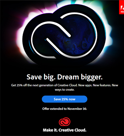 Adobe Creative Cloud Cyber Monday Deal